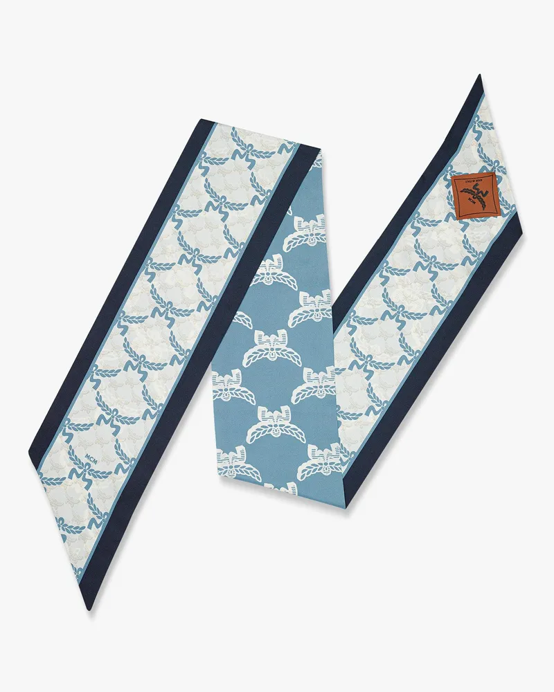 MCM Petite Schal aus Bio-Seide in Lauretos Jacquard Blue