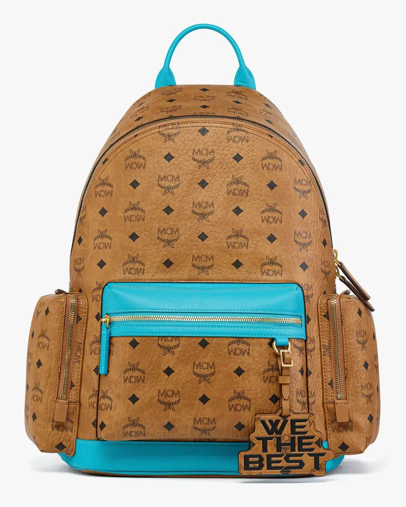 MCM x We The Best Stark Rucksack in Visetos Cognac