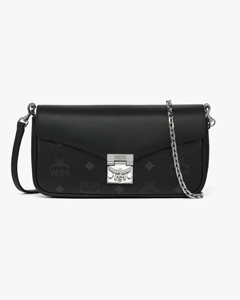MCM Tracy Umhängetasche in Visetos-Leder-Mix Black