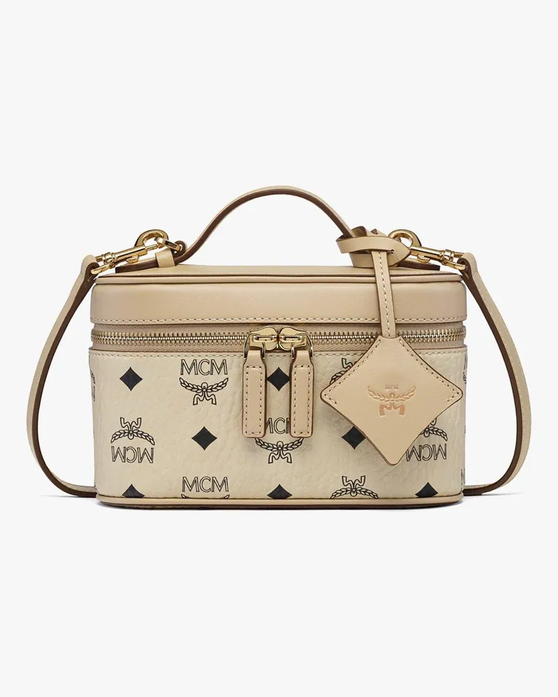 MCM Aren Kosmetiktasche in Visetos Beige