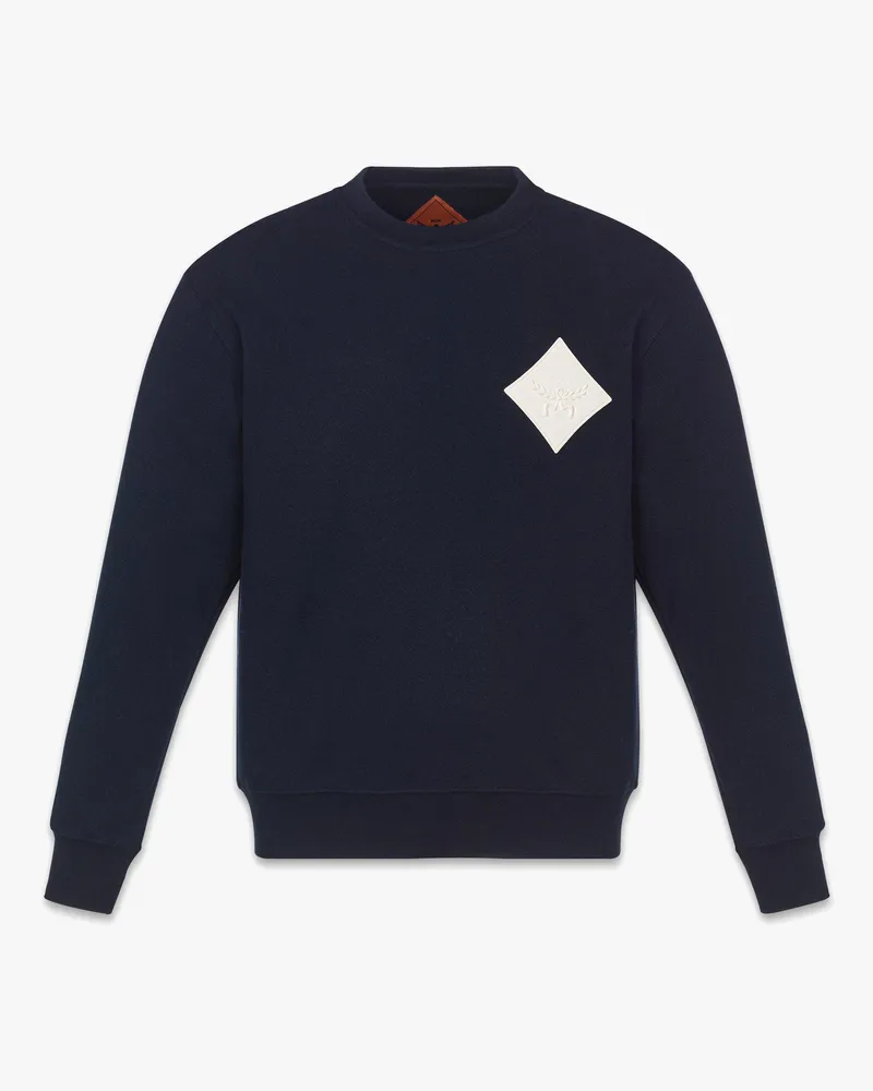 MCM Bouclé-Sweatshirt mit Logoaufnäher Dark