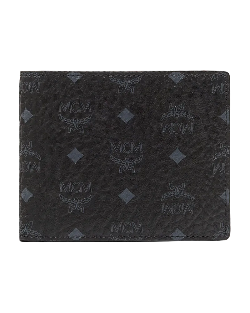 MCM Gefaltete Brieftasche mit Kartenetui in Visetos Original Black