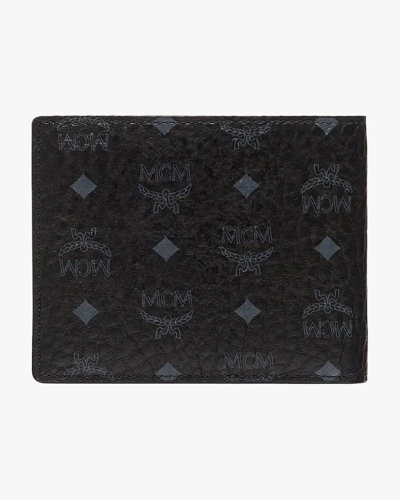 MCM Gefaltete Brieftasche mit Kartenetui in Visetos Original Black