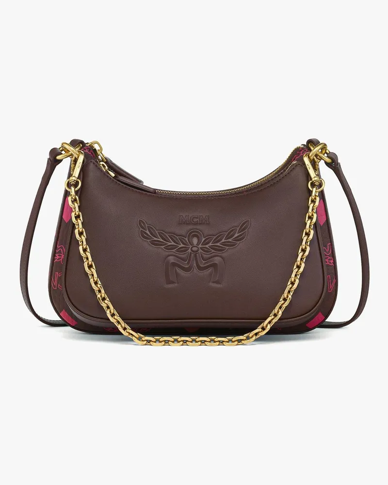 MCM Aren Duo Hobo in Maxi Visetos und Kalbsleder Cinnamon