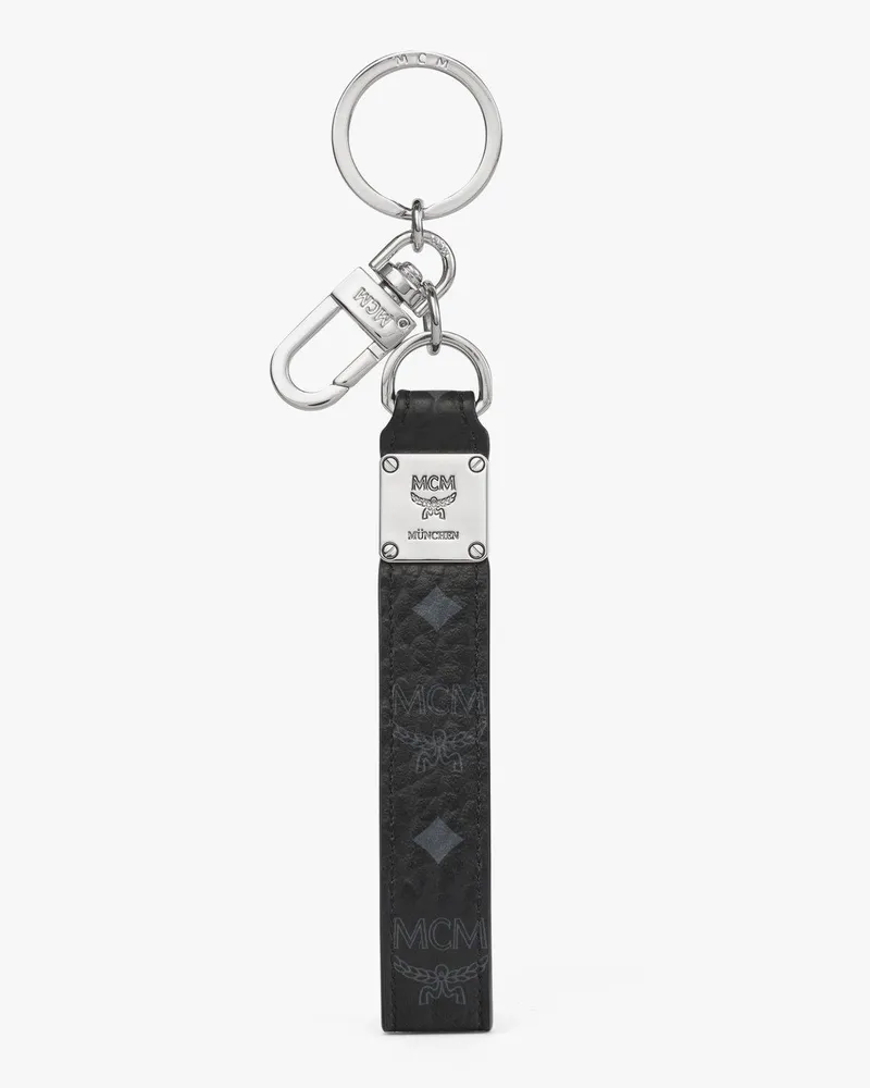 MCM Aren Diamond Schlüsselanhänger mit Logo in Visetos Black