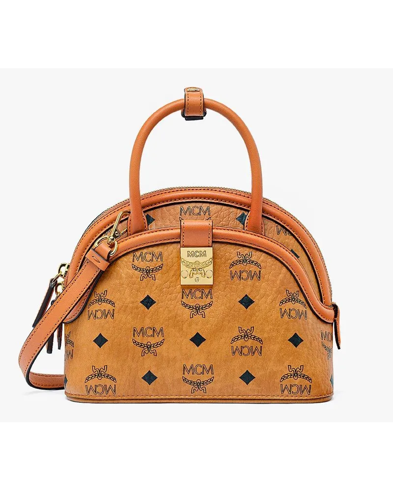 MCM Tracy Tragetasche in Visetos Cognac