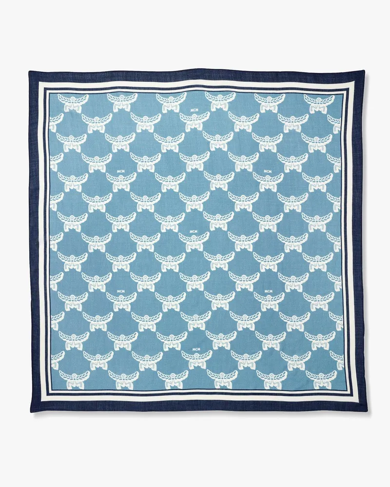 MCM Wollschal mit Lauretos-Monogramm Blue