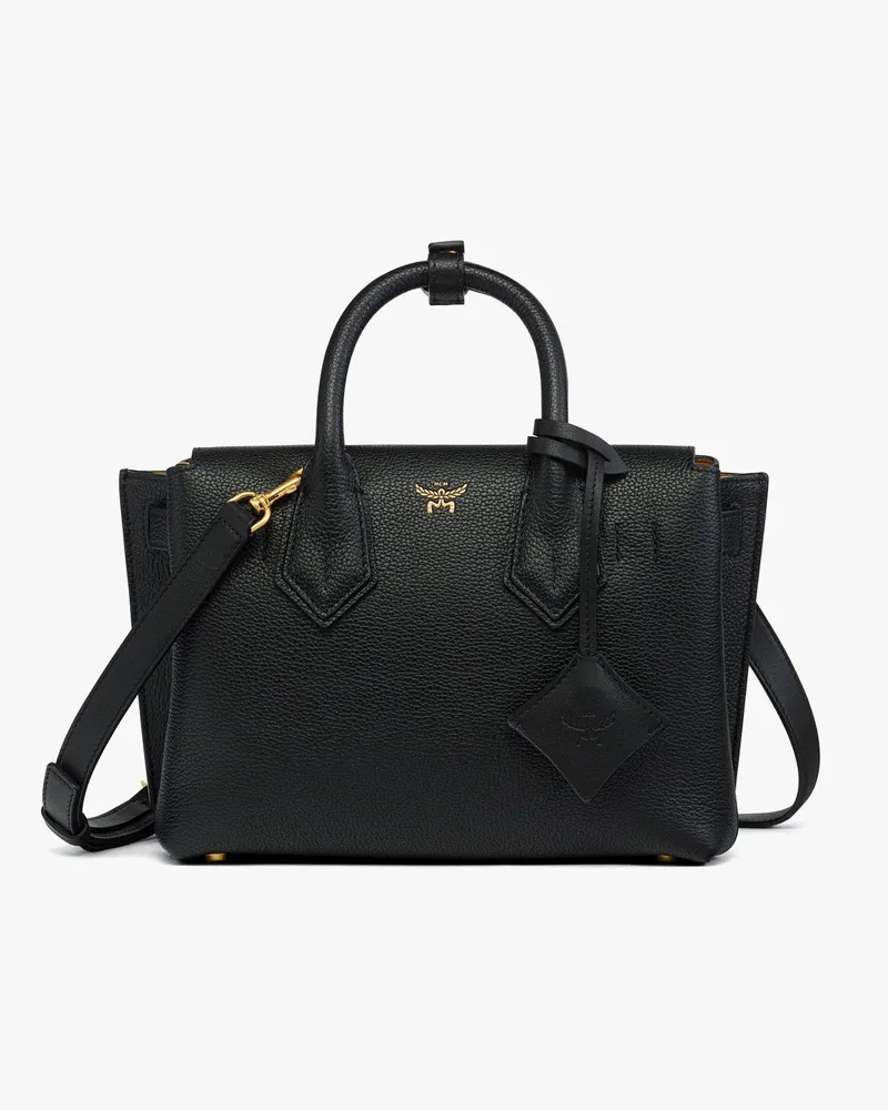 MCM Milla Tragetasche aus genarbtem Leder Black