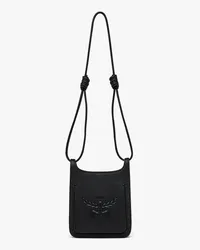 MCM Himmel Hobo aus Leder mit Logoprägung Black