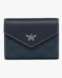 MCM Himmel dreifach gefaltetes Portemonnaie in Lauretos Navy