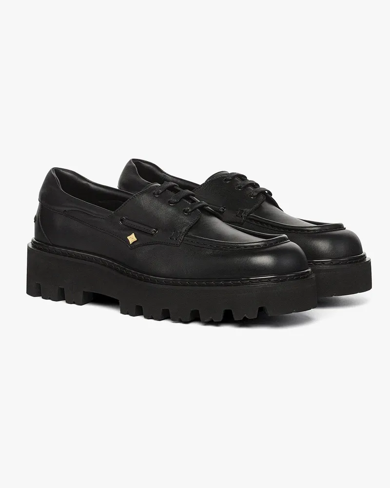 MCM Plateau-Loafer aus Kalbsleder Black
