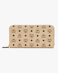 MCM Portemonnaie mit Rundum-Reissverschluss in Visetos Beige