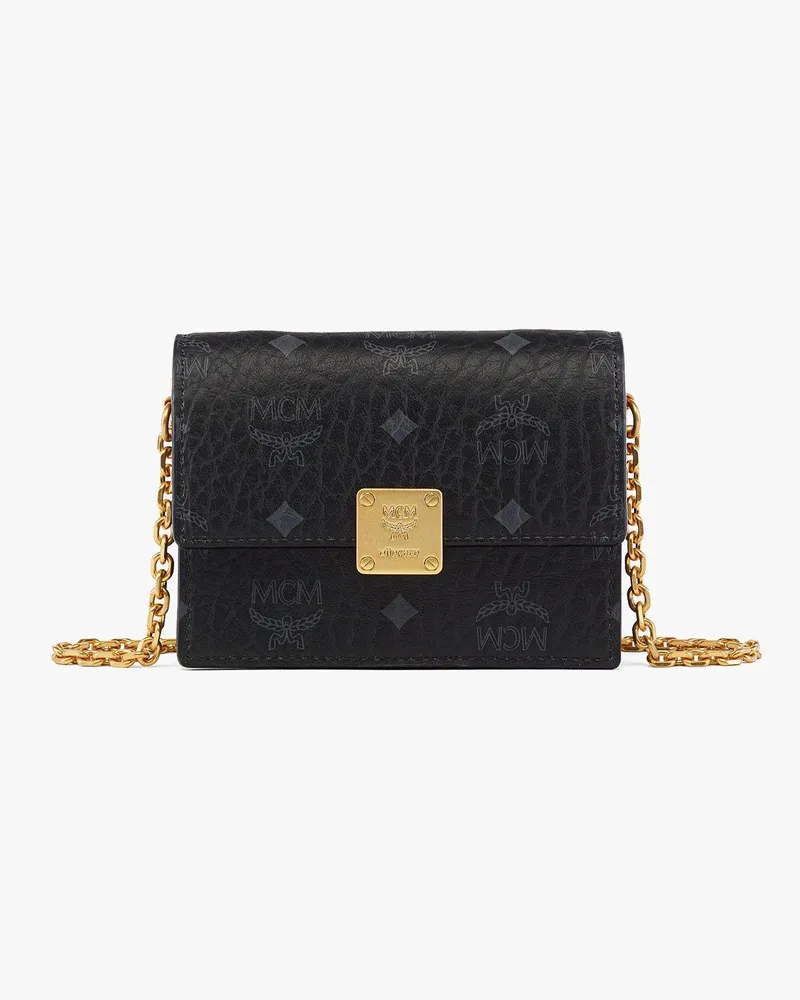 MCM Portemonnaie mit Kettenriemen Aren in Visetos Black