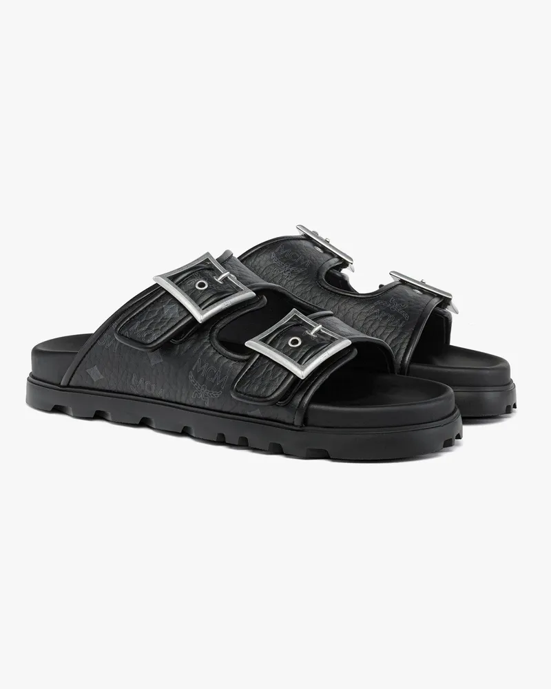 MCM Sandalen in Visetos Black