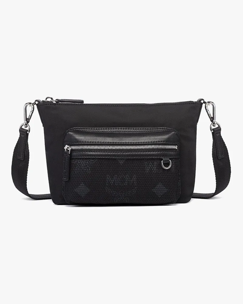 MCM Aren Umhängetasche aus recyceltem Nylon Black