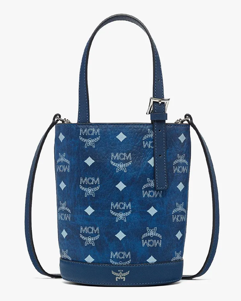 MCM Aren Umhängetasche in Visetos Blue