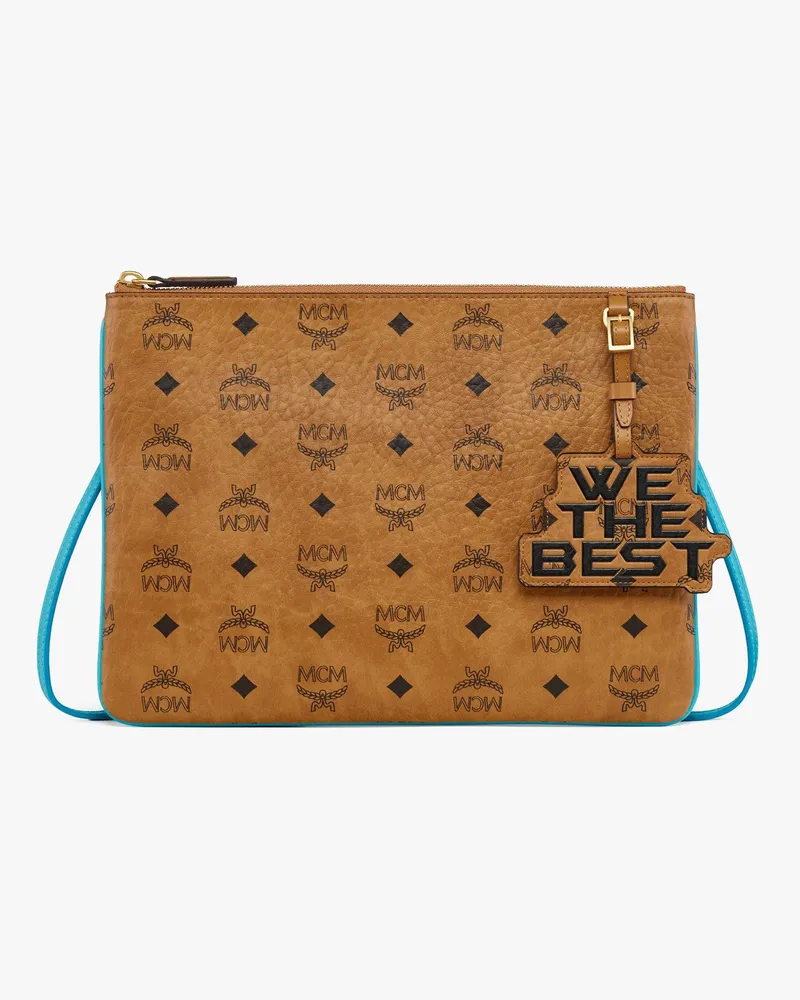 MCM x We The Best Pouch zum Umhängen in Visetos Cognac