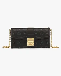 MCM Tracy Portemonnaie mit Kettenriemen in Visetos Black