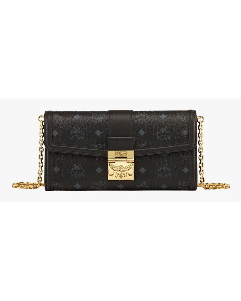 MCM Tracy Portemonnaie mit Kettenriemen in Visetos Black