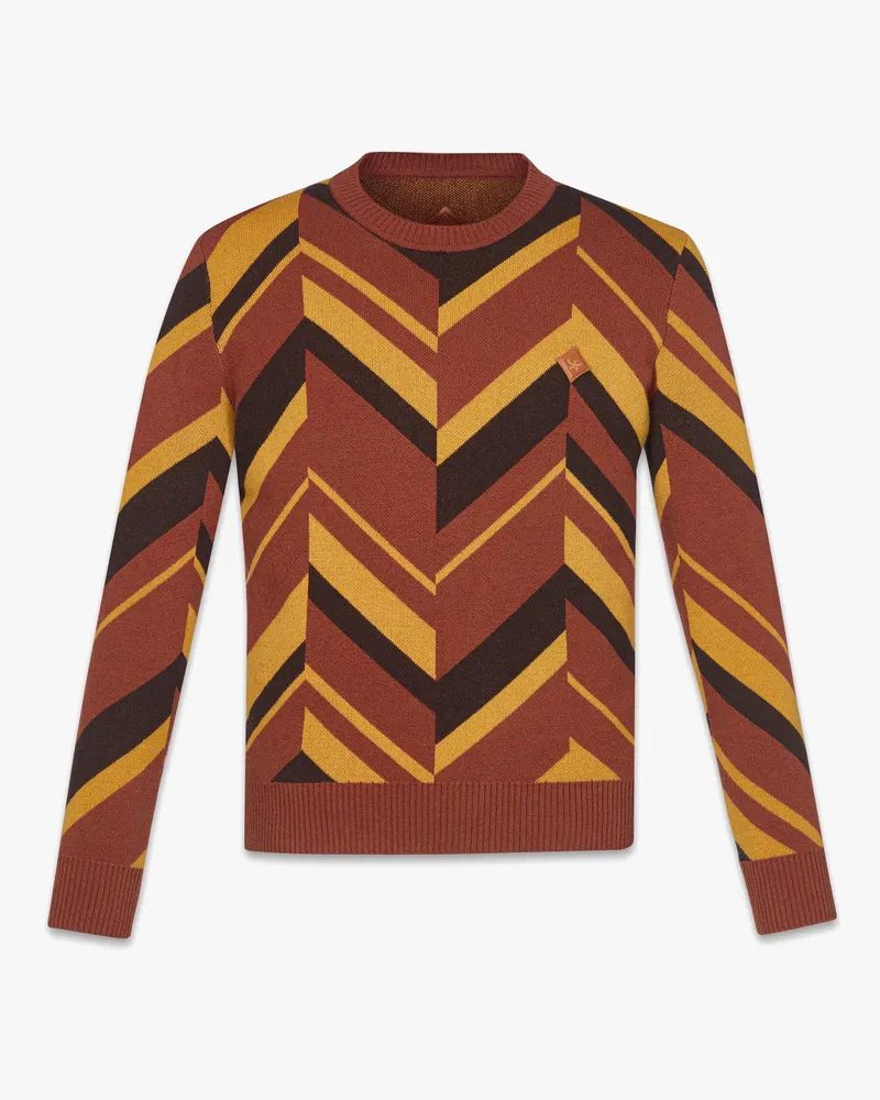 MCM Pullover aus Woll-Kaschmir-Jacquard mit Mega-Fischgrätmuster Old