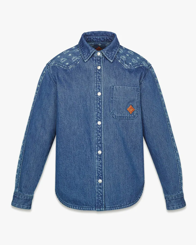 MCM Jacke in Denim-Jacquard mit Monogramm Denim