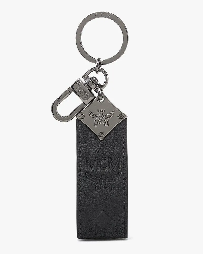 MCM Aren Schlüsselanhänger aus Leder mit Monogramm Black