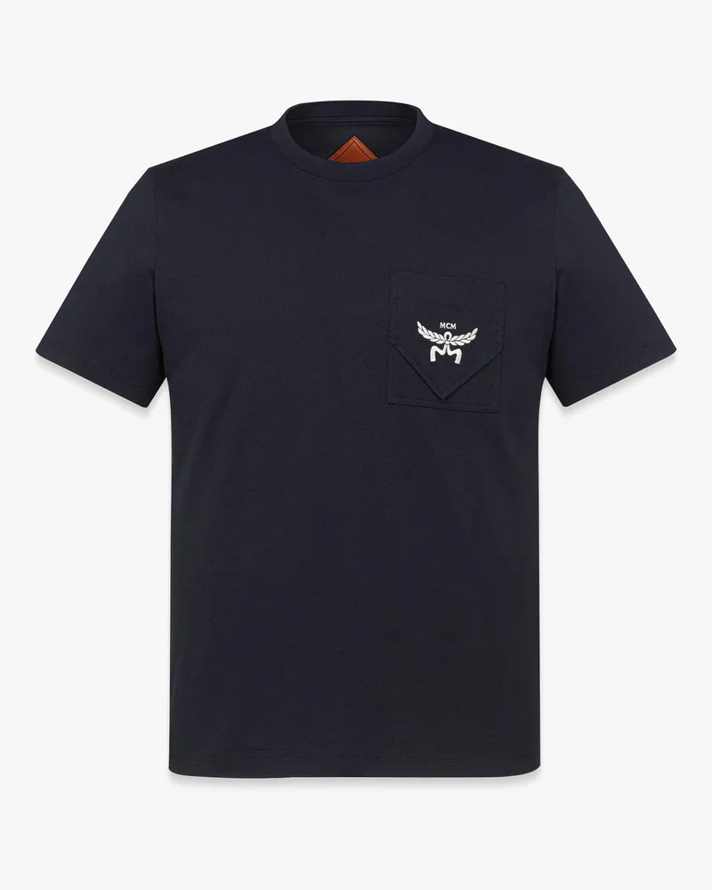 MCM T-Shirt Essential aus Bio-Baumwolle mit Logo auf Brusttasche Dark