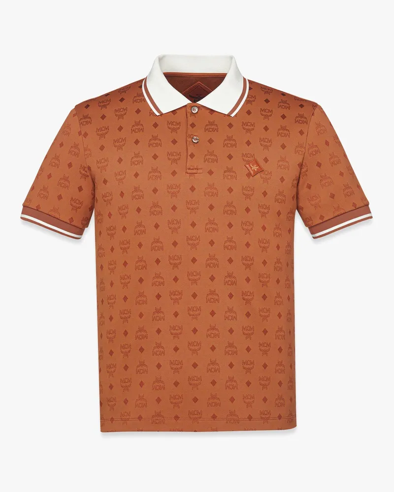 MCM Piqué-Polo aus Monogramm-Jacquard Cognac