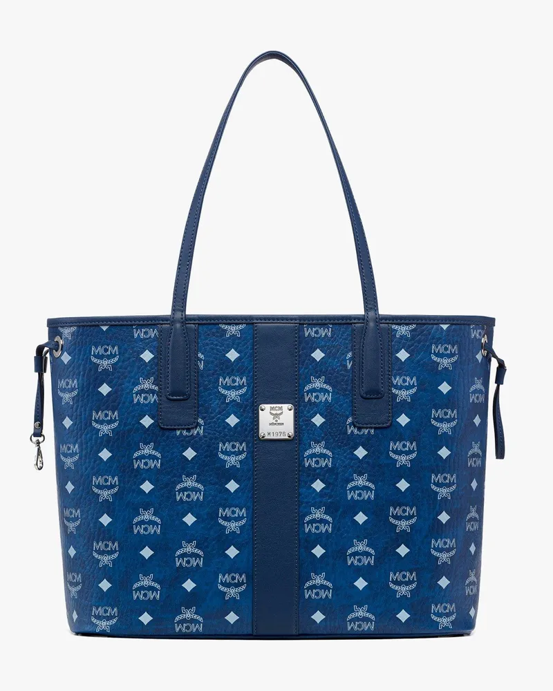 MCM Liz Shopper in Visetos Blue