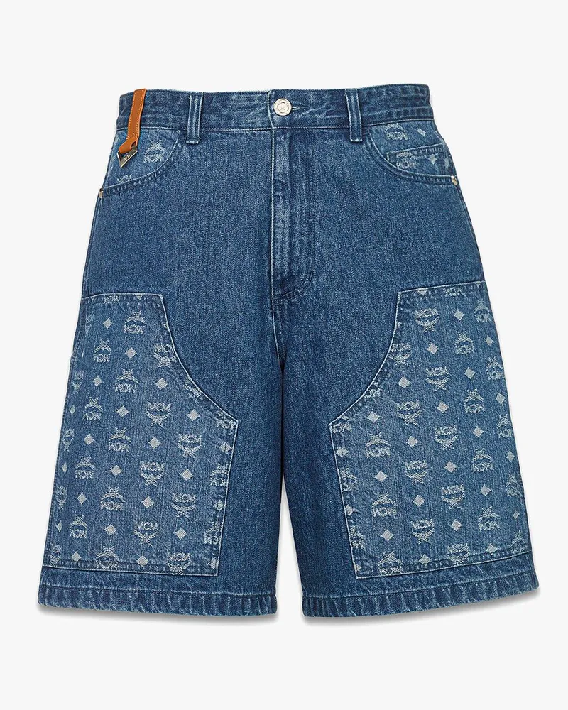 MCM Monogramm-Shorts in Denim-Jacquard Denim