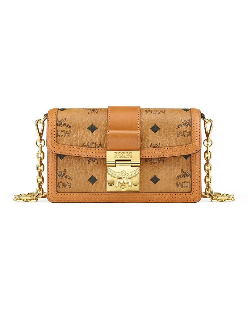 MCM Tracy Umhängetasche in Visetos Cognac
