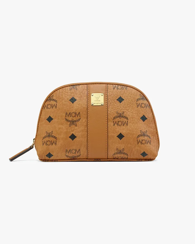 MCM Aren Kosmetiktasche in Visetos Cognac