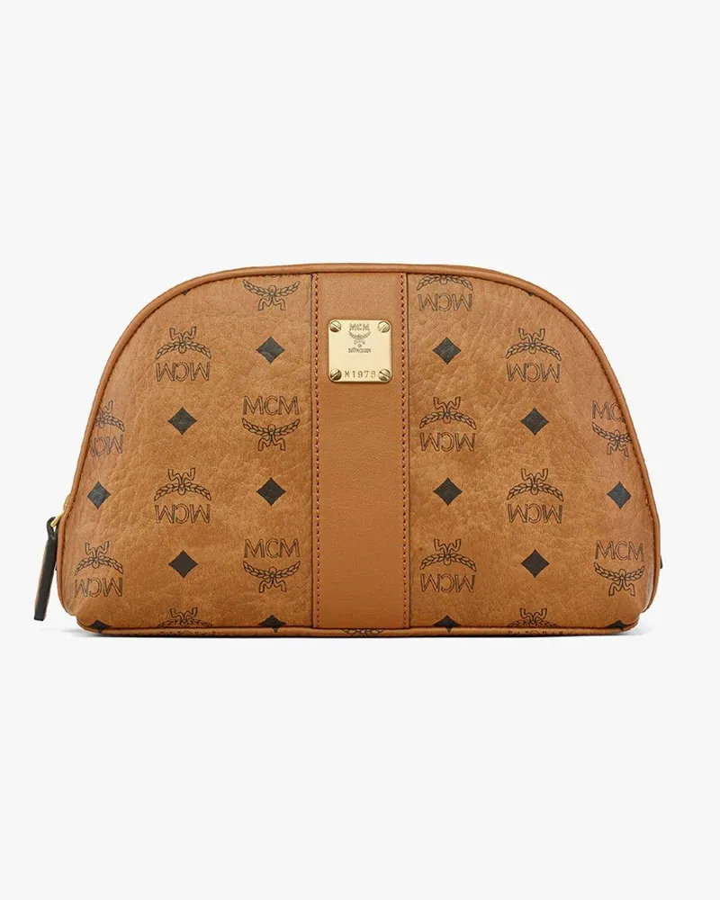 MCM Aren Kosmetiktasche in Visetos Cognac