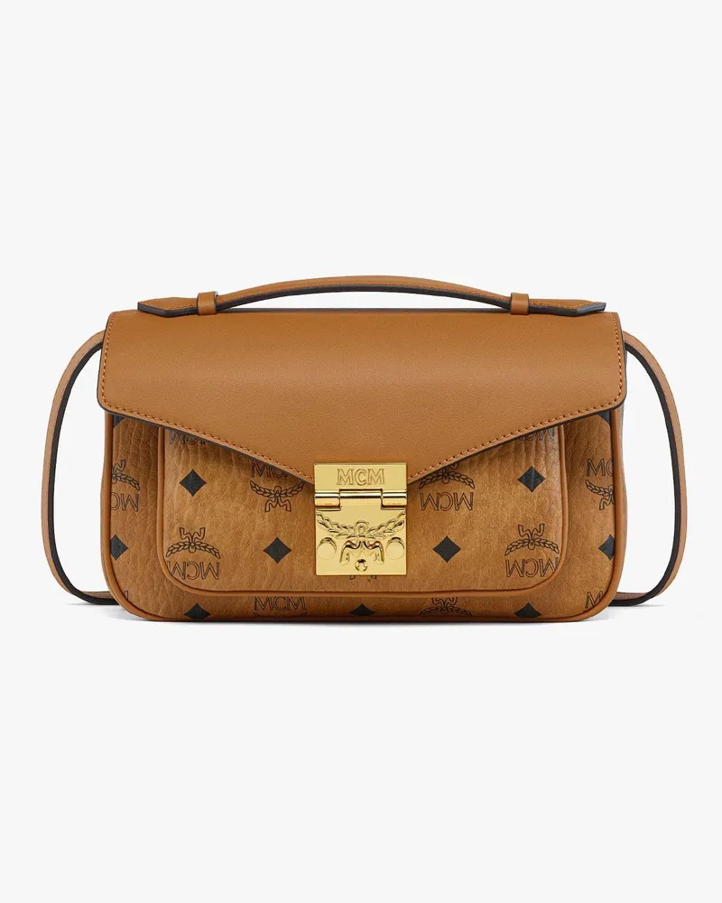 MCM Diamant 3D Schultertasche in Visetos Leder-Mix COGNAC OTHER Cognac