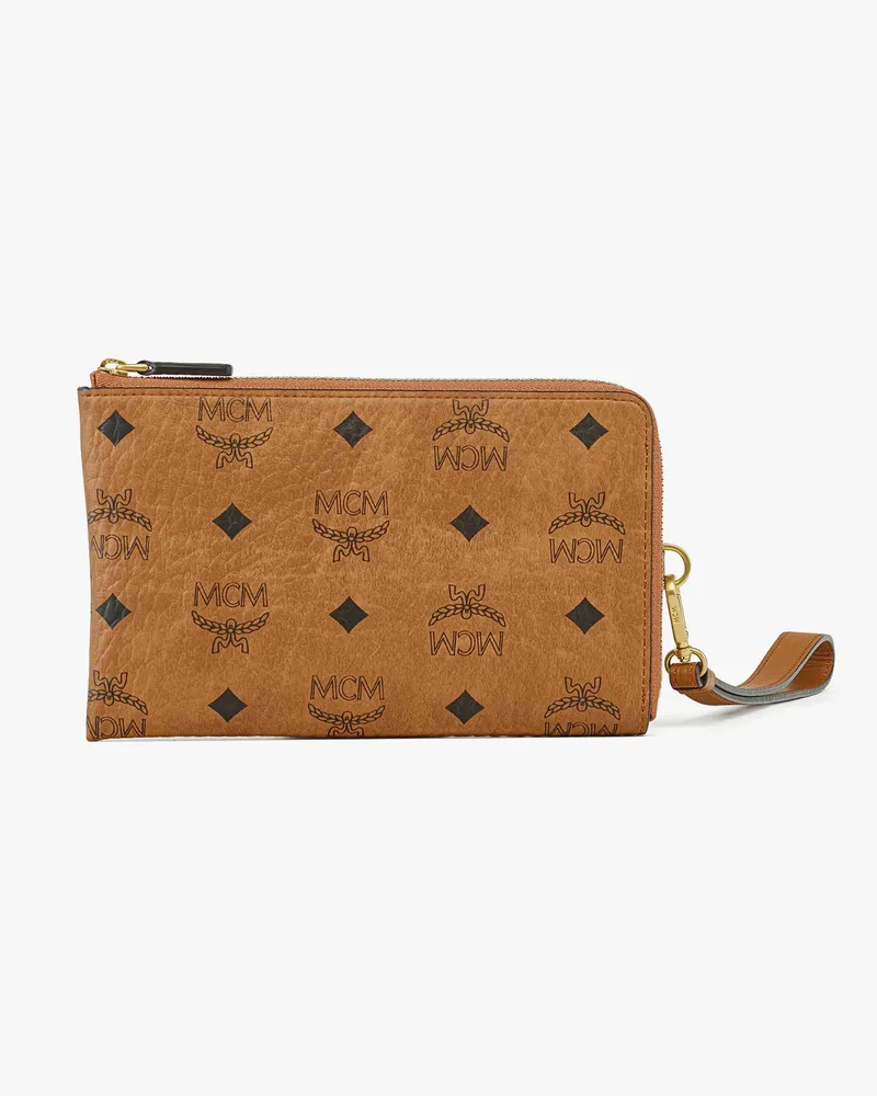 MCM Diamant 3D Schultertasche in Visetos Leder-Mix COGNAC OTHER Cognac
