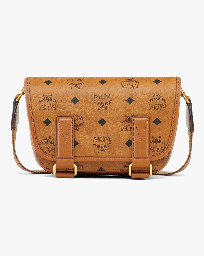MCM Diamant 3D Schultertasche in Visetos Leder-Mix COGNAC OTHER Cognac