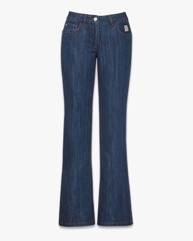 MCM Schlaghose aus Lurex-Denim Indigo