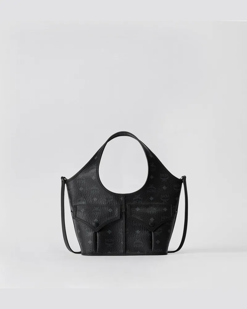 MCM Leni Shopper in Visetos BLACK VISETOS Black