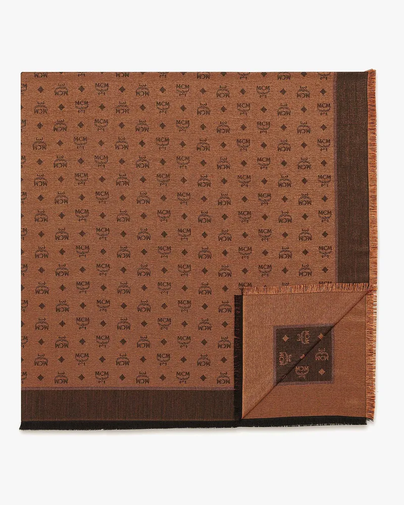 MCM Schal aus Woll-Seiden-Jacquard mit Monogramm Mars