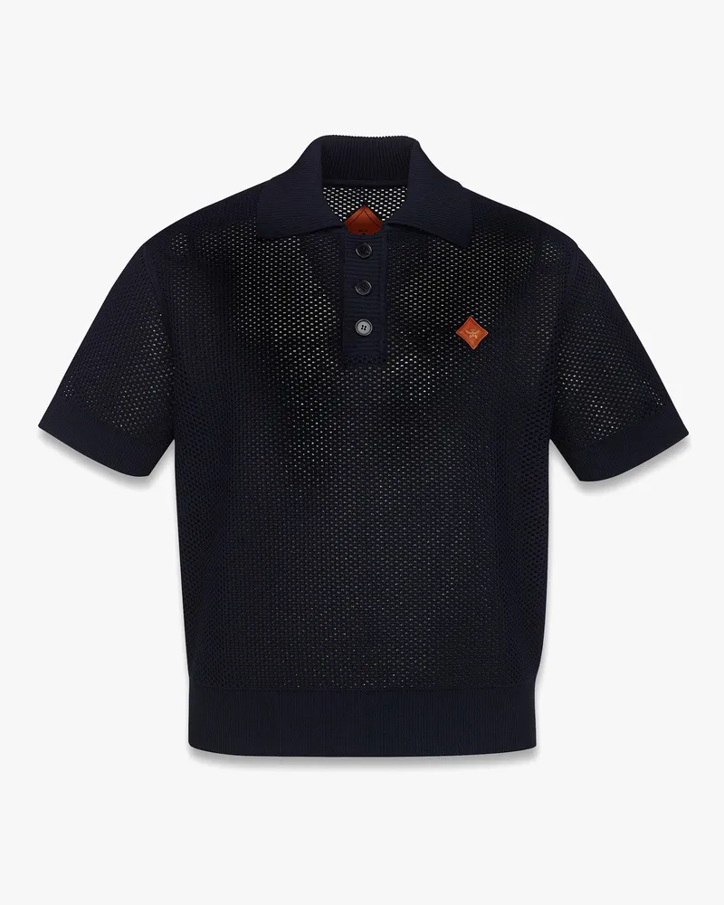 MCM Mesh-Polo mit Logoaufnäher Navy