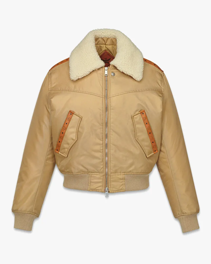 MCM Fliegerjacke aus Lammfell und ECONYL Beige