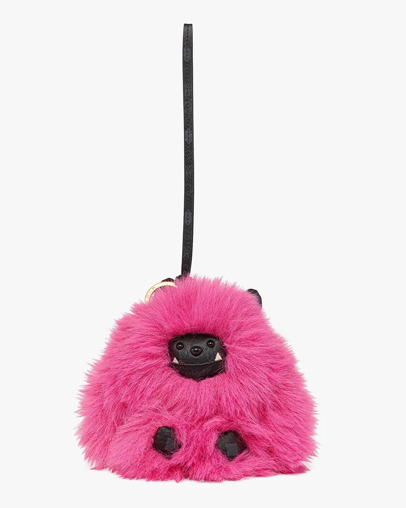 MCM Aren Marsdog Anhänger aus Kunstfell und Visetos Pink
