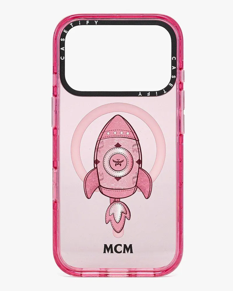 MCM Aren Marsdog Anhänger aus Kunstfell und Visetos PINK FAUX FUR Pink