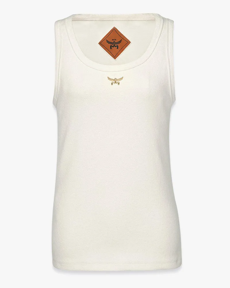 MCM Logo-Bouclé-Tank-Top Ivory