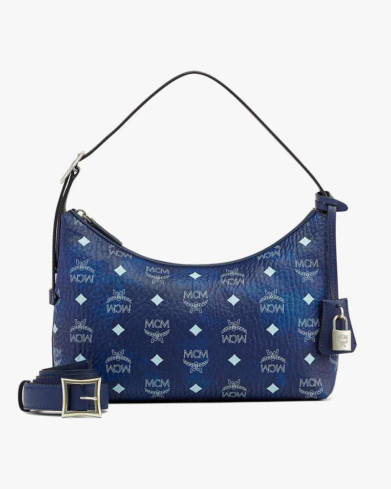 MCM Aren Hobo in Visetos Blue