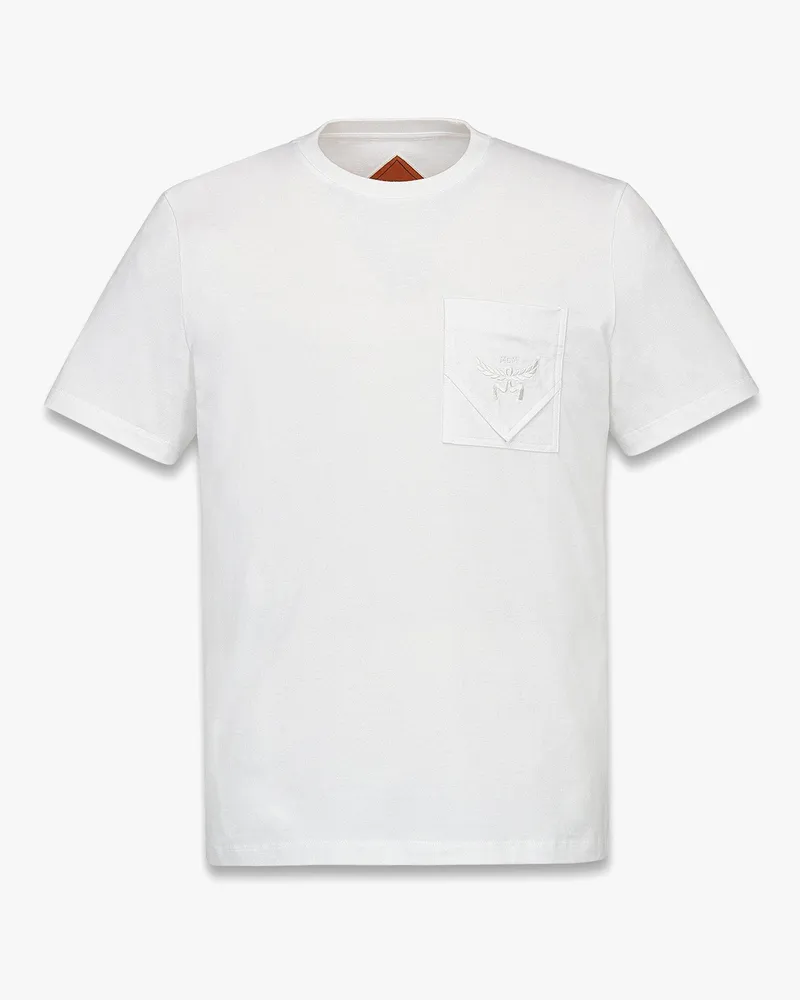 MCM T-Shirt Essential aus Bio-Baumwolle mit Logo auf Brusttasche White