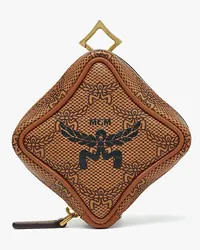 MCM Himmel Pouch-Anhänger in Lauretos mit Reissverschluss Cognac