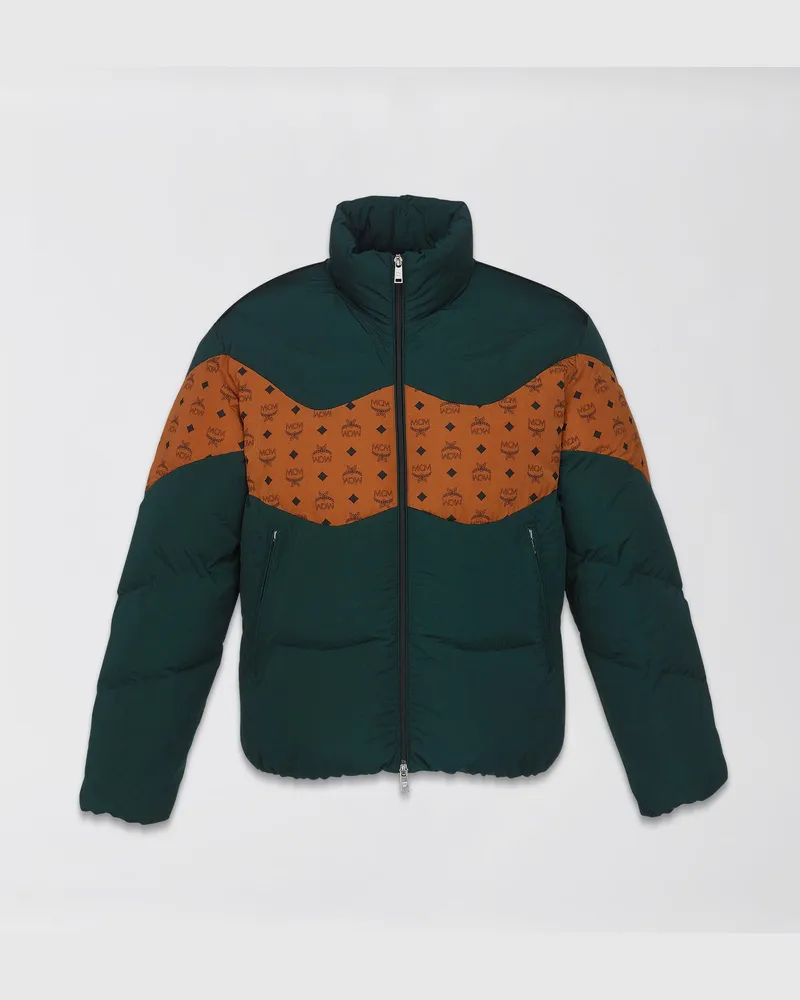 MCM Steppjacke aus Nylon mit Monogramm DARK GREEN NYLON Dark
