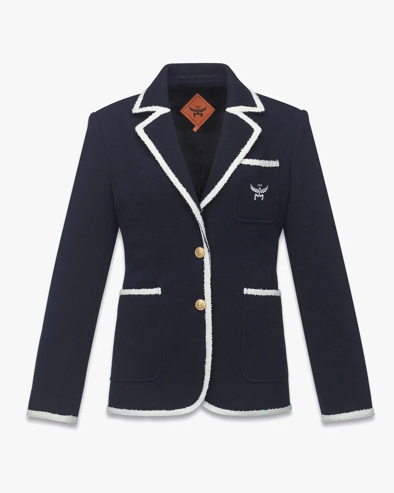 MCM Bouclé-Jacke Navy
