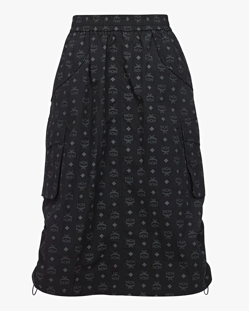 MCM Midirock mit Monogramm aus ECONYL Black